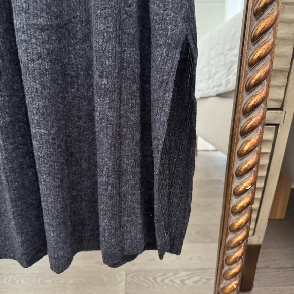 Cozy Daily Practice by Anthropologie Soft Turtleneck Side-Slit Dress Charcoal - Picture 3 of 14